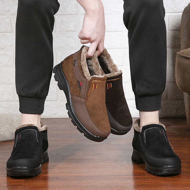 Pánské zimní fleecové nepromokavé teplé protiskluzové ortopedické boty, kotníkové boty do sněhu (s lékařským osvědčením)