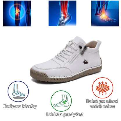 deconr® | Vysoká kožená ortopedická obuv se vyznačuje ergonomickou oporou klenby a protiskluzovou podrážkou pro výjimečné pohodlí!