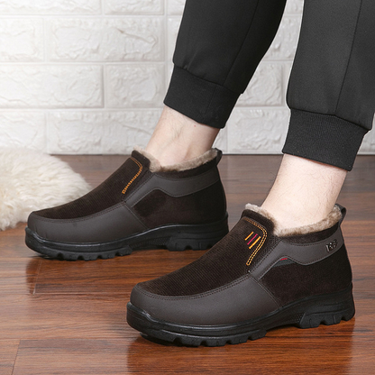 Pánské zimní fleecové nepromokavé teplé protiskluzové ortopedické boty, kotníkové boty do sněhu (s lékařským osvědčením)