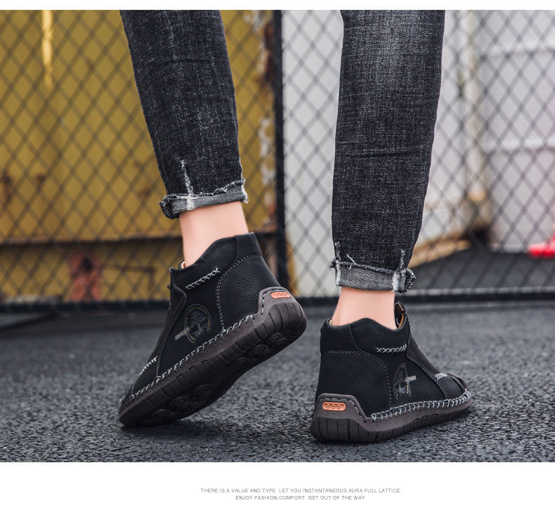 (🔥Dnes sleva 50 % - nenechte si to ujít) ⏰- Měkké a pohodlné italské ručně vyráběné kožené boty (podpora klenby - usnadňuje chůzi)