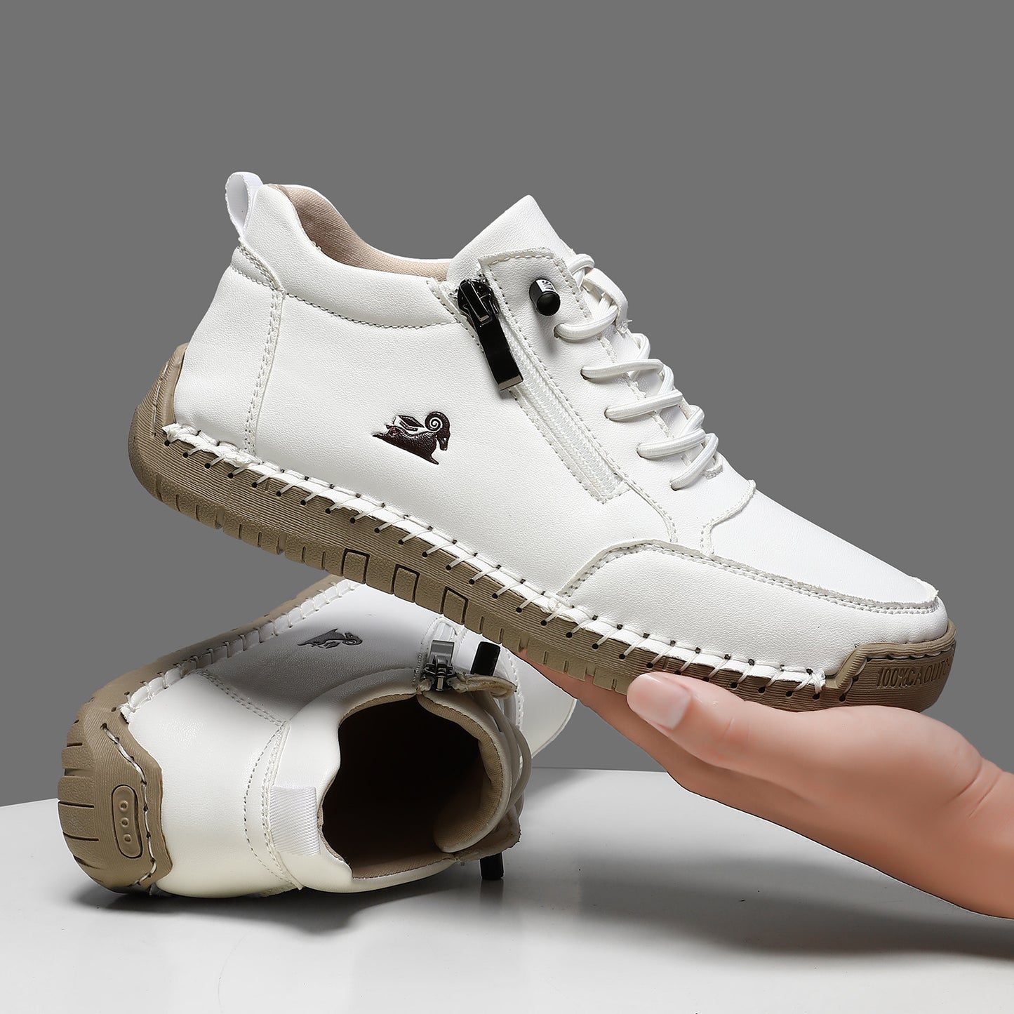 deconr® | Vysoká kožená ortopedická obuv se vyznačuje ergonomickou oporou klenby a protiskluzovou podrážkou pro výjimečné pohodlí!