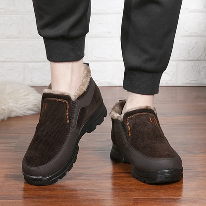 Pánské zimní fleecové nepromokavé teplé protiskluzové ortopedické boty, kotníkové boty do sněhu (s lékařským osvědčením)