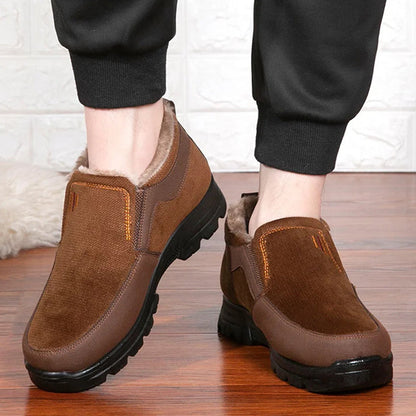 Pánské zimní fleecové nepromokavé teplé protiskluzové ortopedické boty, kotníkové boty do sněhu (s lékařským osvědčením)