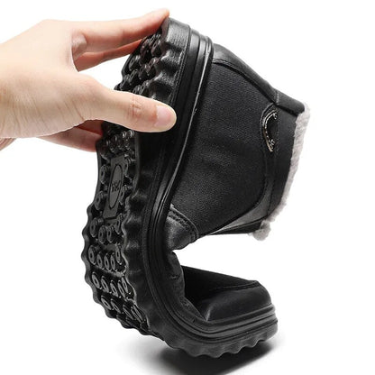 Pánské zimní fleecové nepromokavé teplé protiskluzové ortopedické boty, kotníkové boty do sněhu (s lékařským osvědčením)